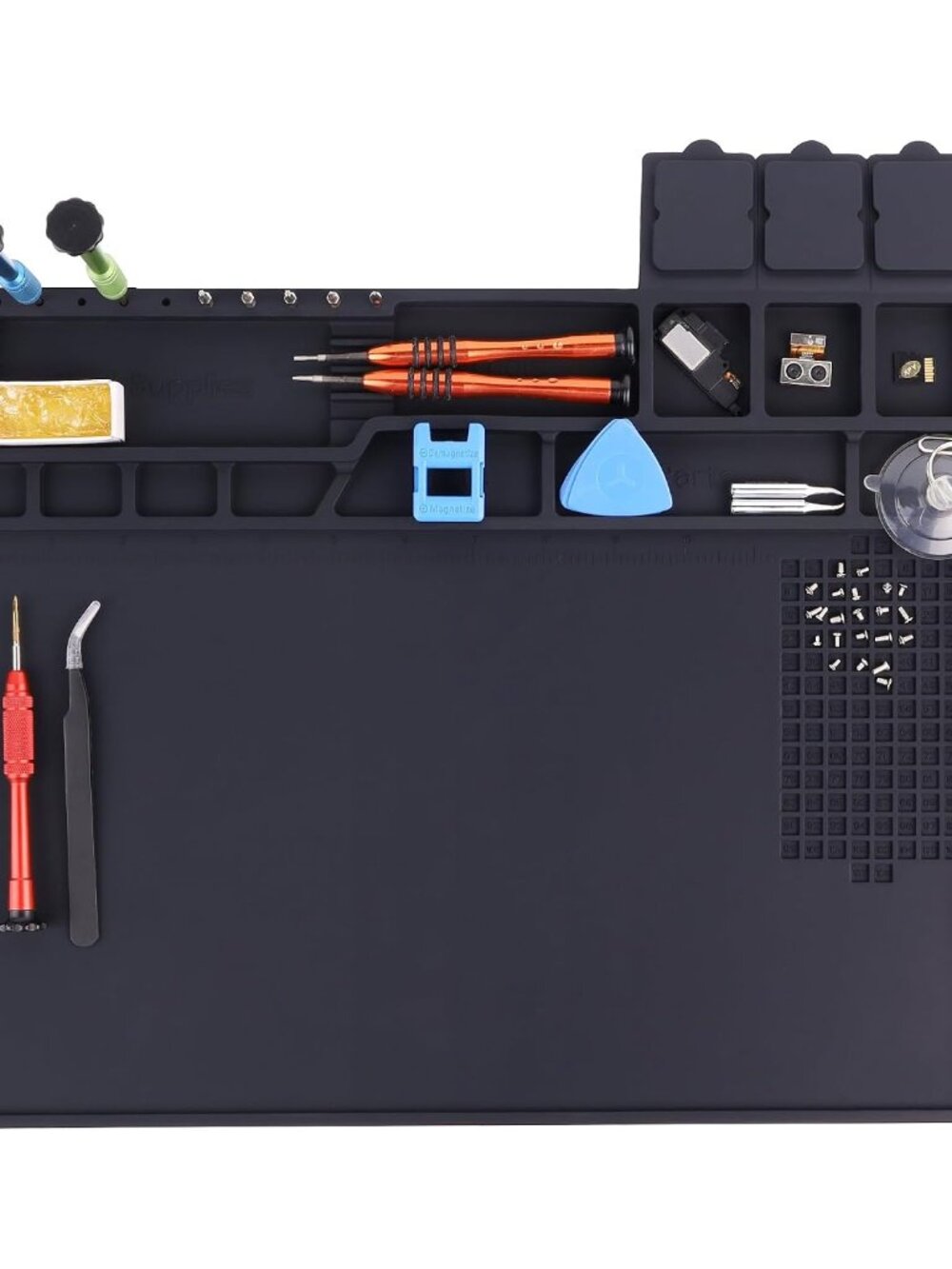 Premium Heat Resistant 932°F Magnetic Silicone Soldering Mat Electronics Work Ma